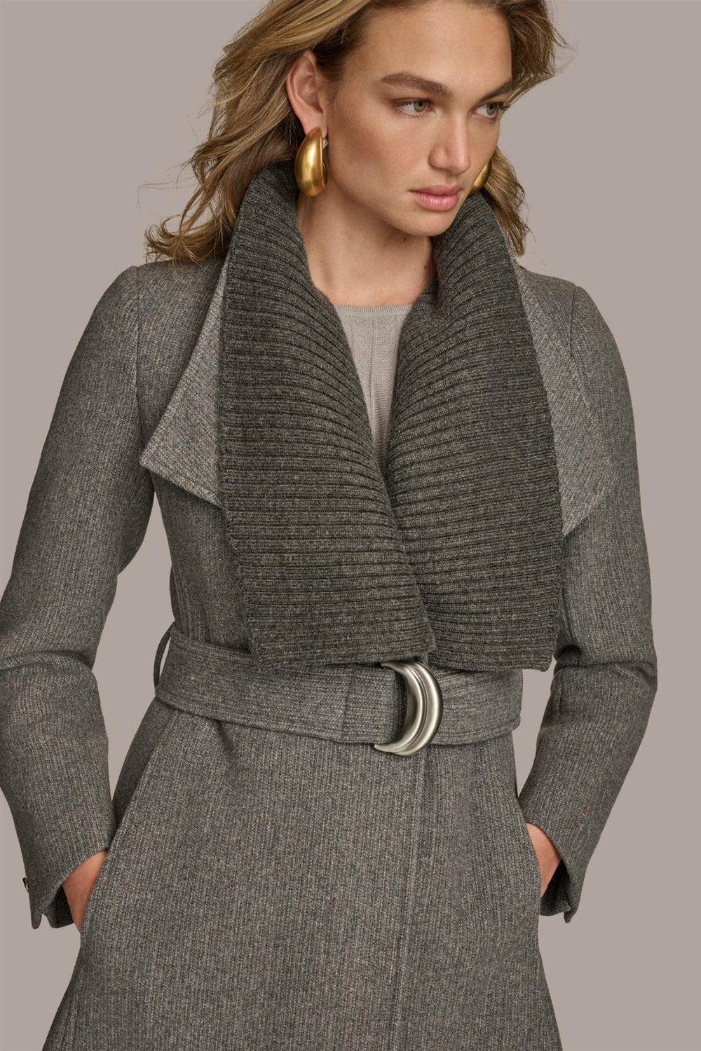Donna Karan Coats And Jackets | Women WOOL COAT Steel