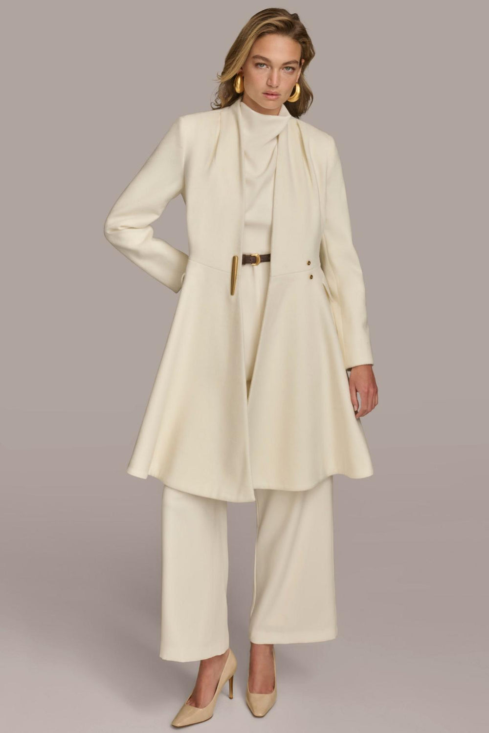Donna Karan Coats And Jackets | Women WOOL DRESS COAT Ivory