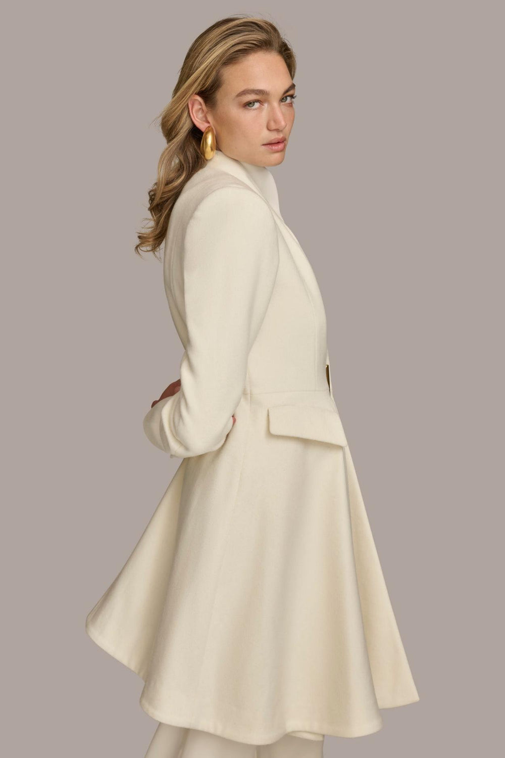 Donna Karan Coats And Jackets | Women WOOL DRESS COAT Ivory