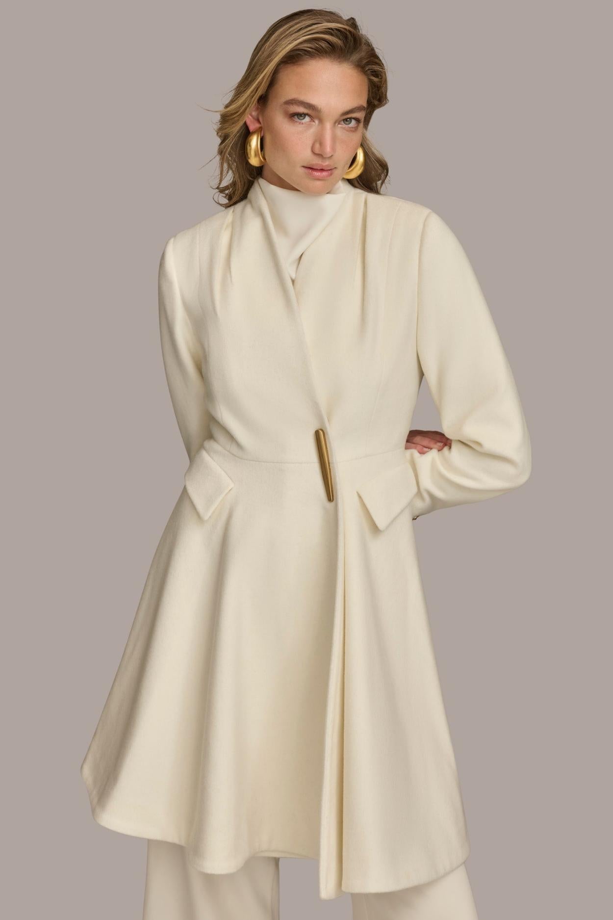 Donna Karan Coats And Jackets | Women WOOL DRESS COAT Ivory