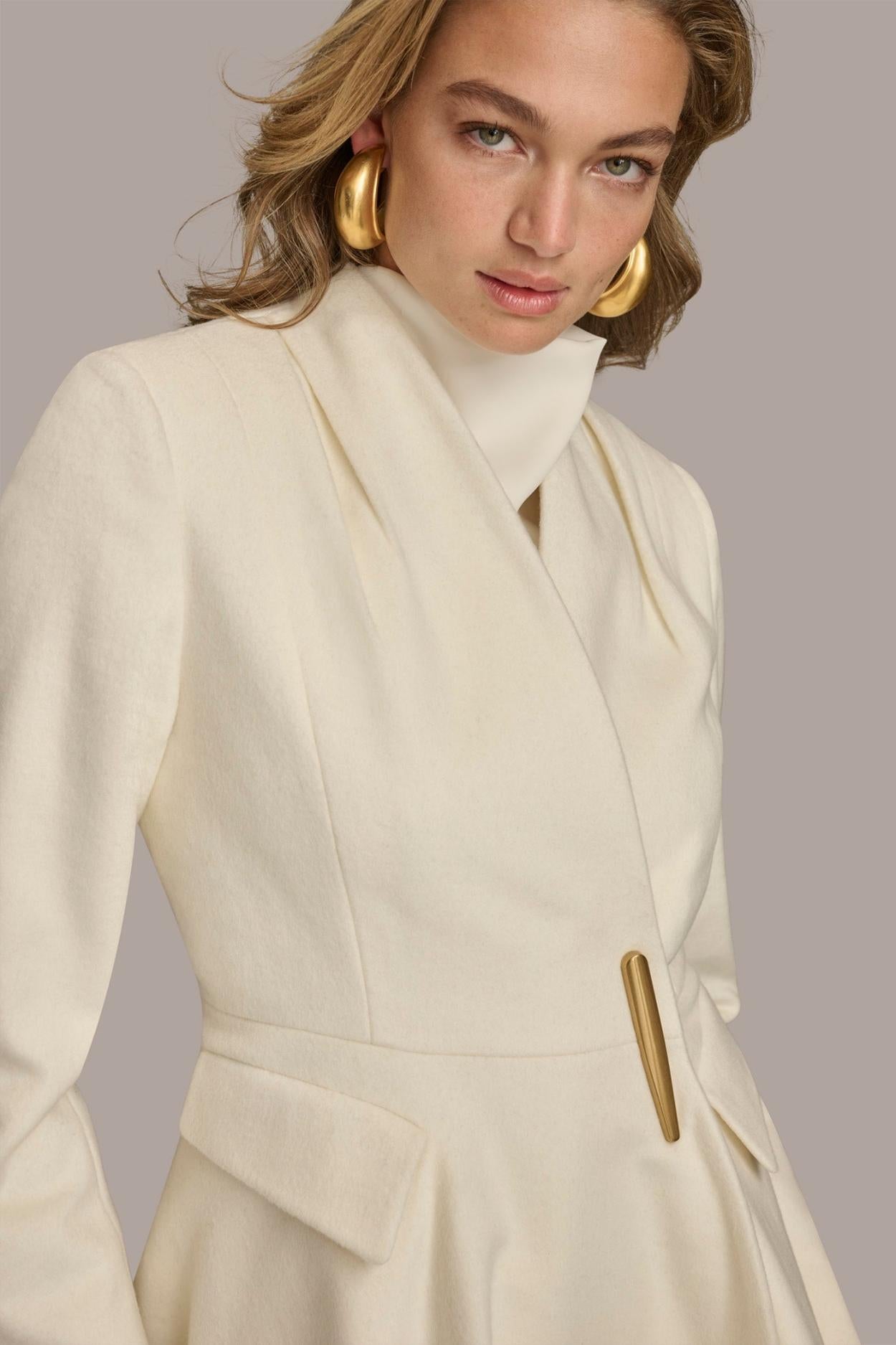 Donna Karan Coats And Jackets | Women WOOL DRESS COAT Ivory