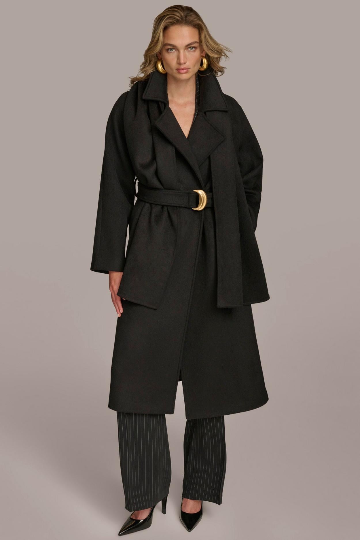 Donna Karan Coats And Jackets | Women WOOL LONG COAT Black