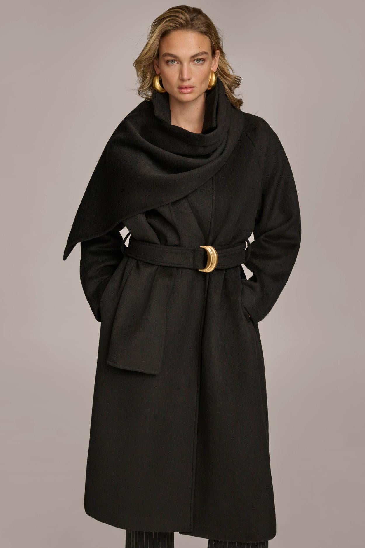 Donna Karan Coats And Jackets | Women WOOL LONG COAT Black