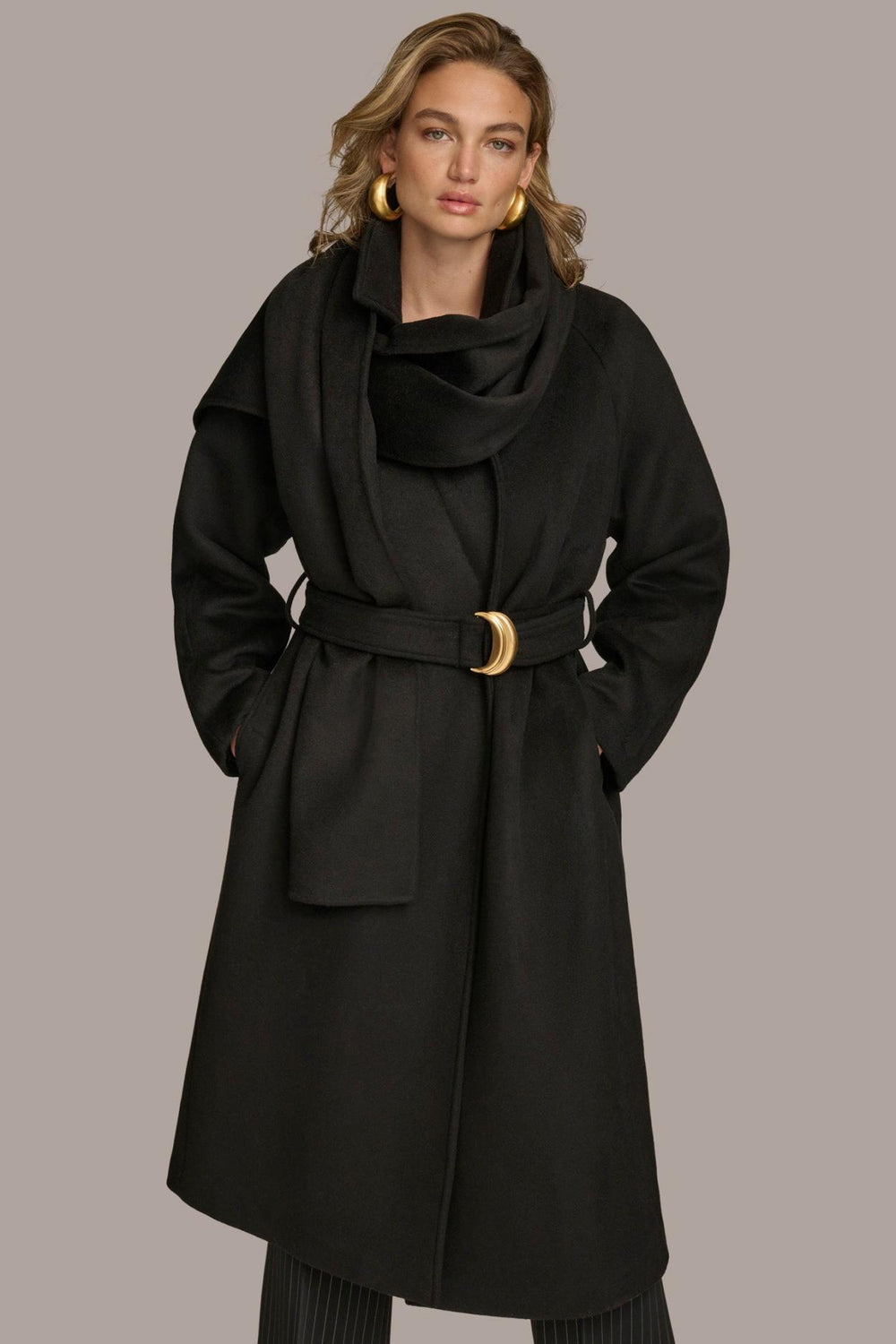 Donna Karan Coats And Jackets | Women WOOL LONG COAT Black