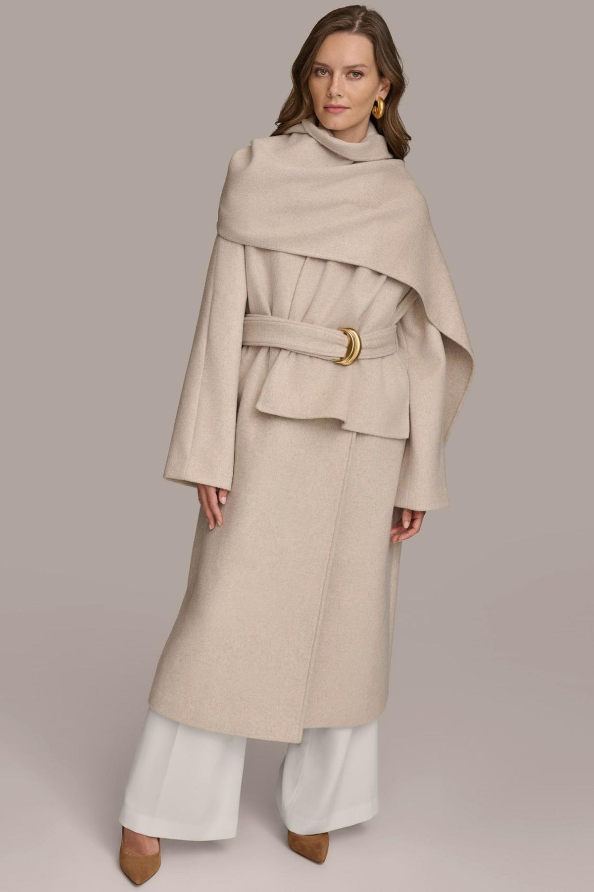 Donna Karan Coats And Jackets | Women WOOL LONG COAT Bone Heather