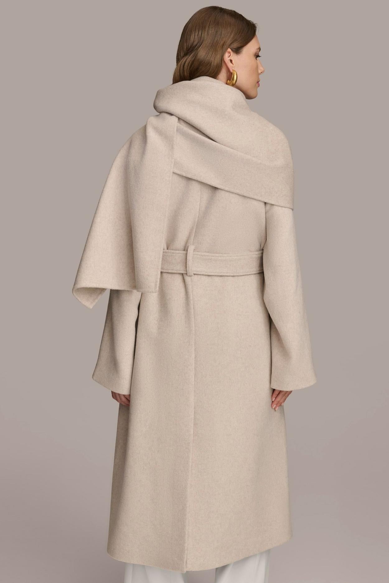 Donna Karan Coats And Jackets | Women WOOL LONG COAT Bone Heather