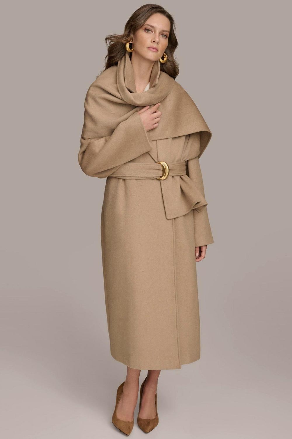 Donna Karan Coats And Jackets | Women WOOL LONG COAT Khaki