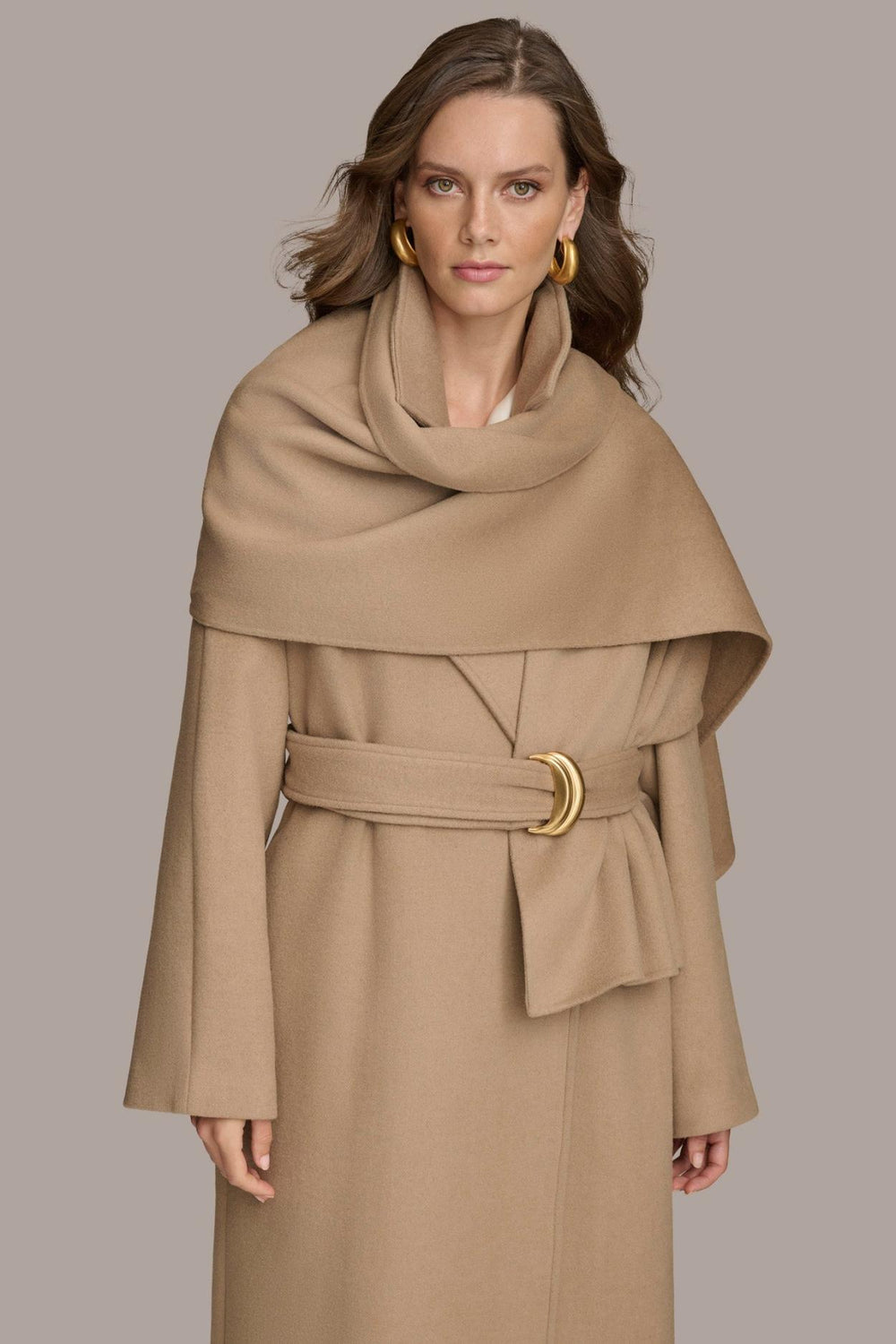 Donna Karan Coats And Jackets | Women WOOL LONG COAT Khaki