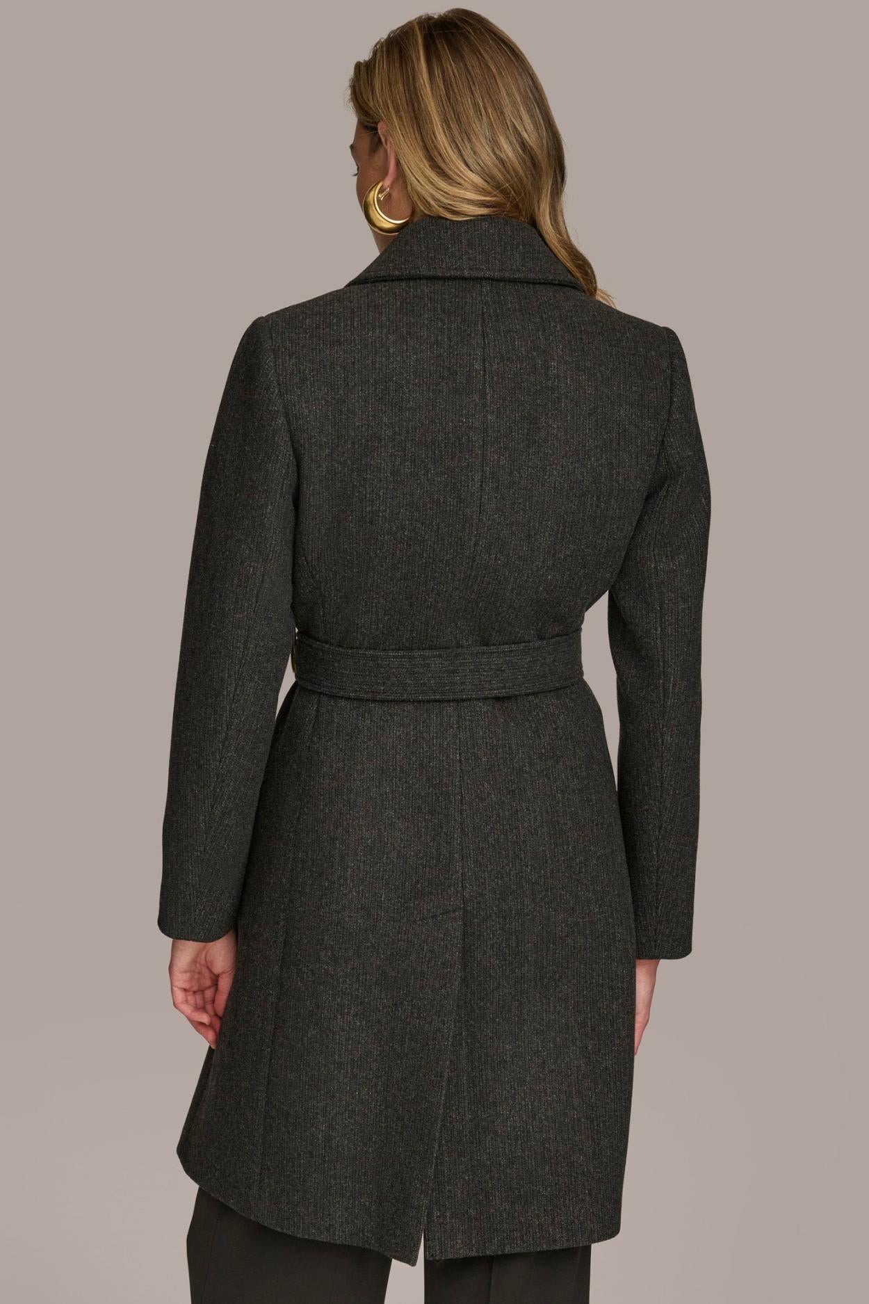 Donna Karan Coats And Jackets | Women WOOL LONG WRAP COAT Black