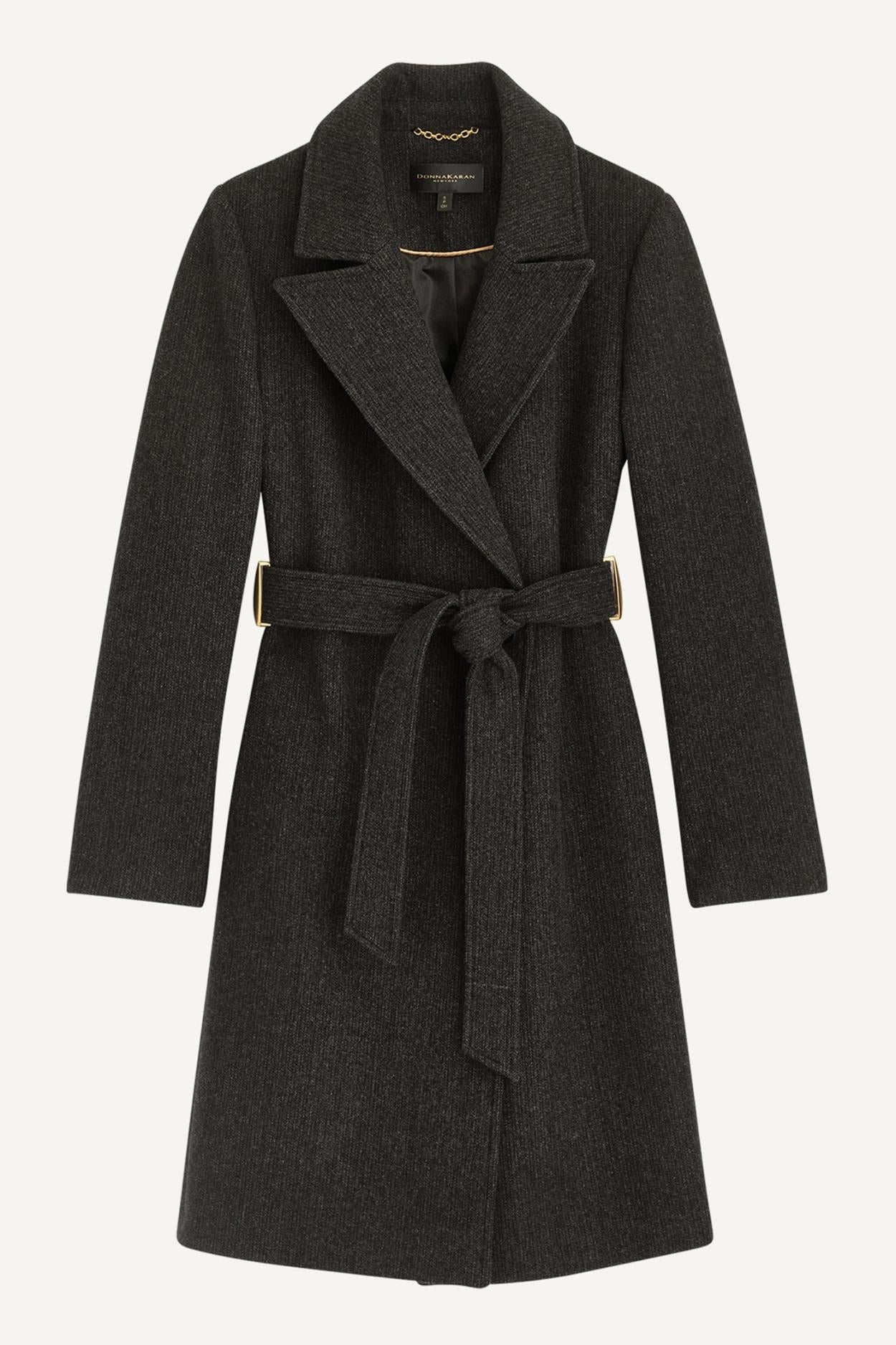 Donna Karan Coats And Jackets | Women WOOL LONG WRAP COAT Black