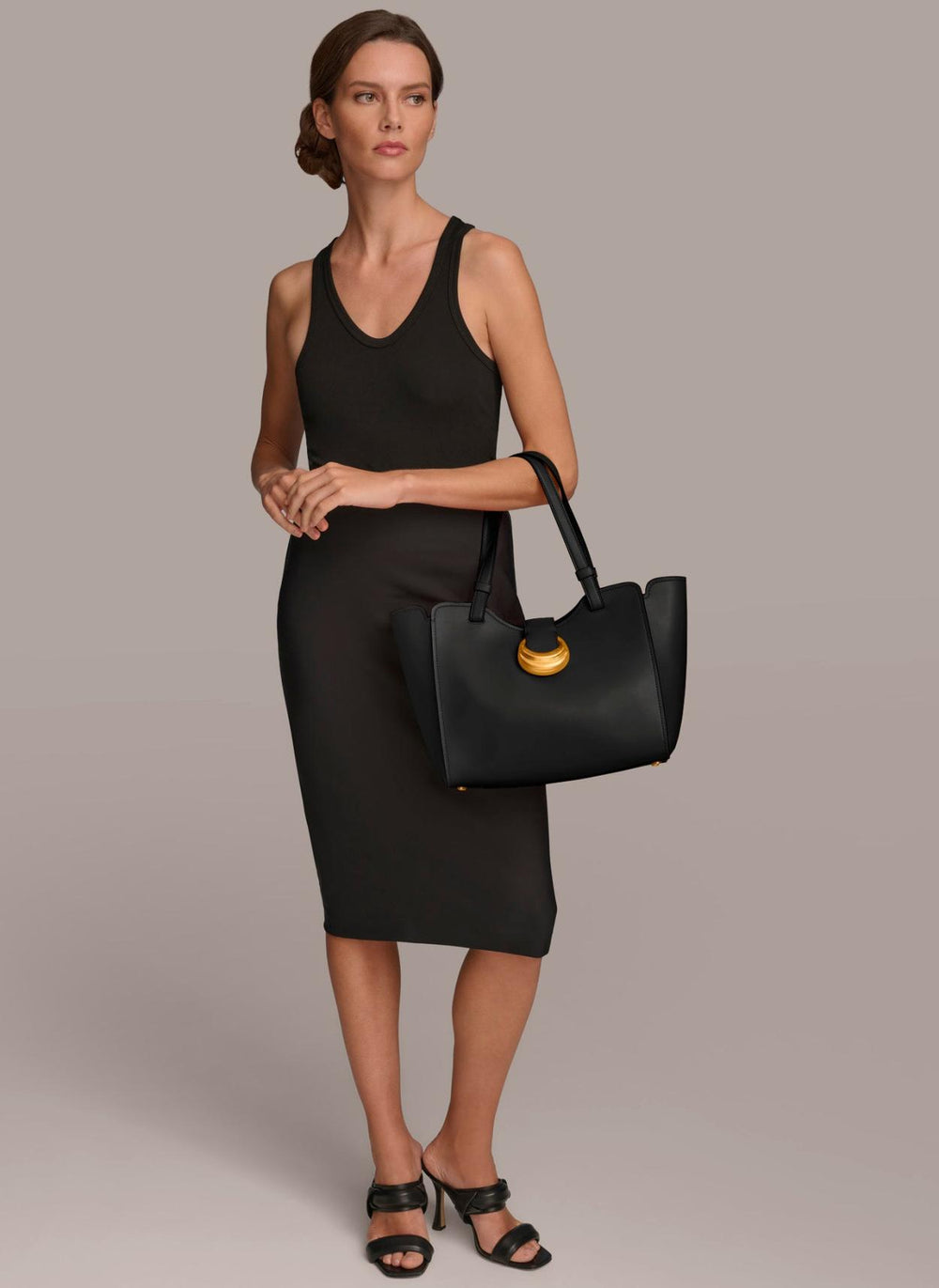 Donna Karan Crossbody Bags And Satchels | Women VALLEY STREAM TOTE Black/gold