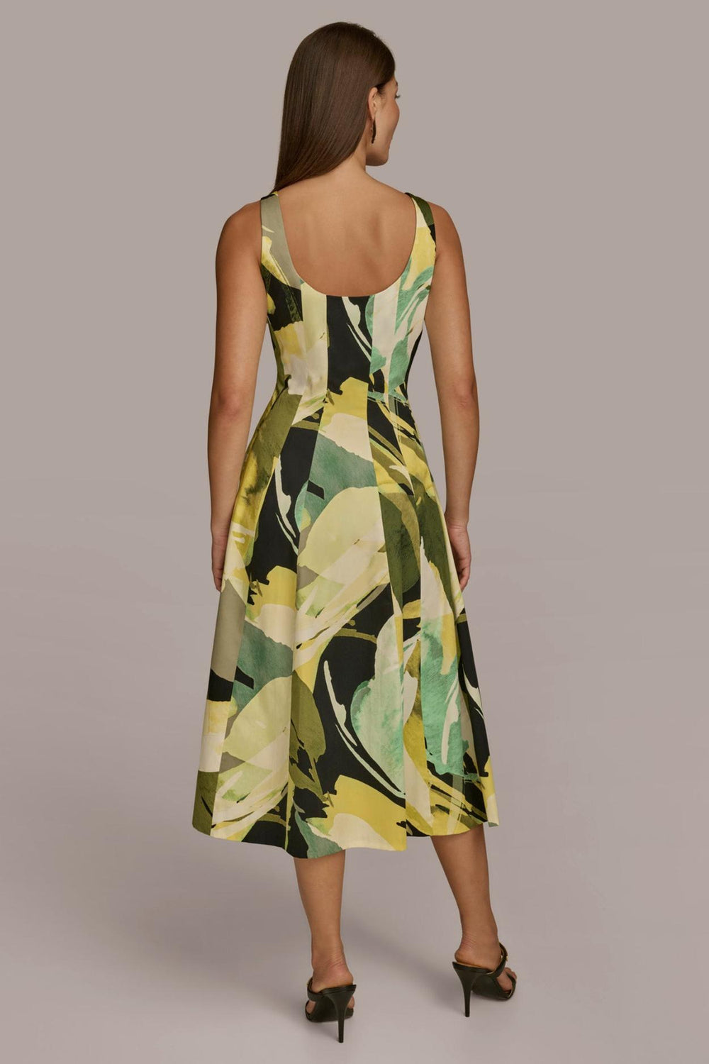 Donna Karan Dresses And Jumpsuits | Women ABSTRACT MIDI FIT AND FLARE DRESS Black