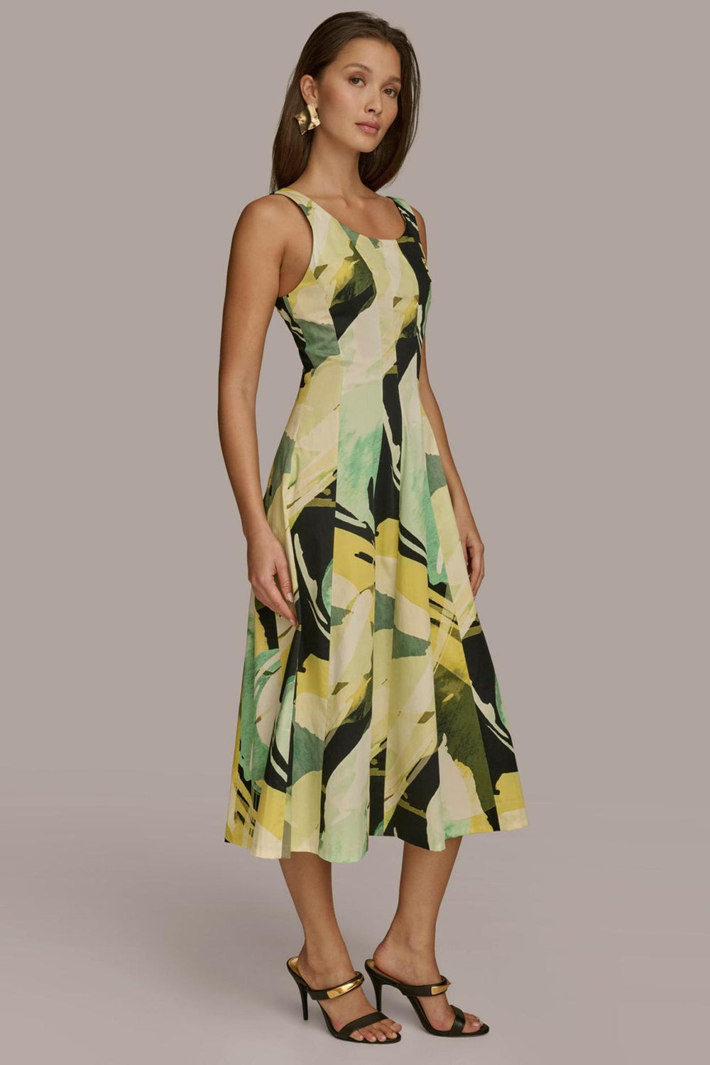 Donna Karan Dresses And Jumpsuits | Women ABSTRACT MIDI FIT AND FLARE DRESS Black