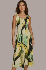 Donna Karan Dresses And Jumpsuits | Women ABSTRACT MIDI FIT AND FLARE DRESS Black