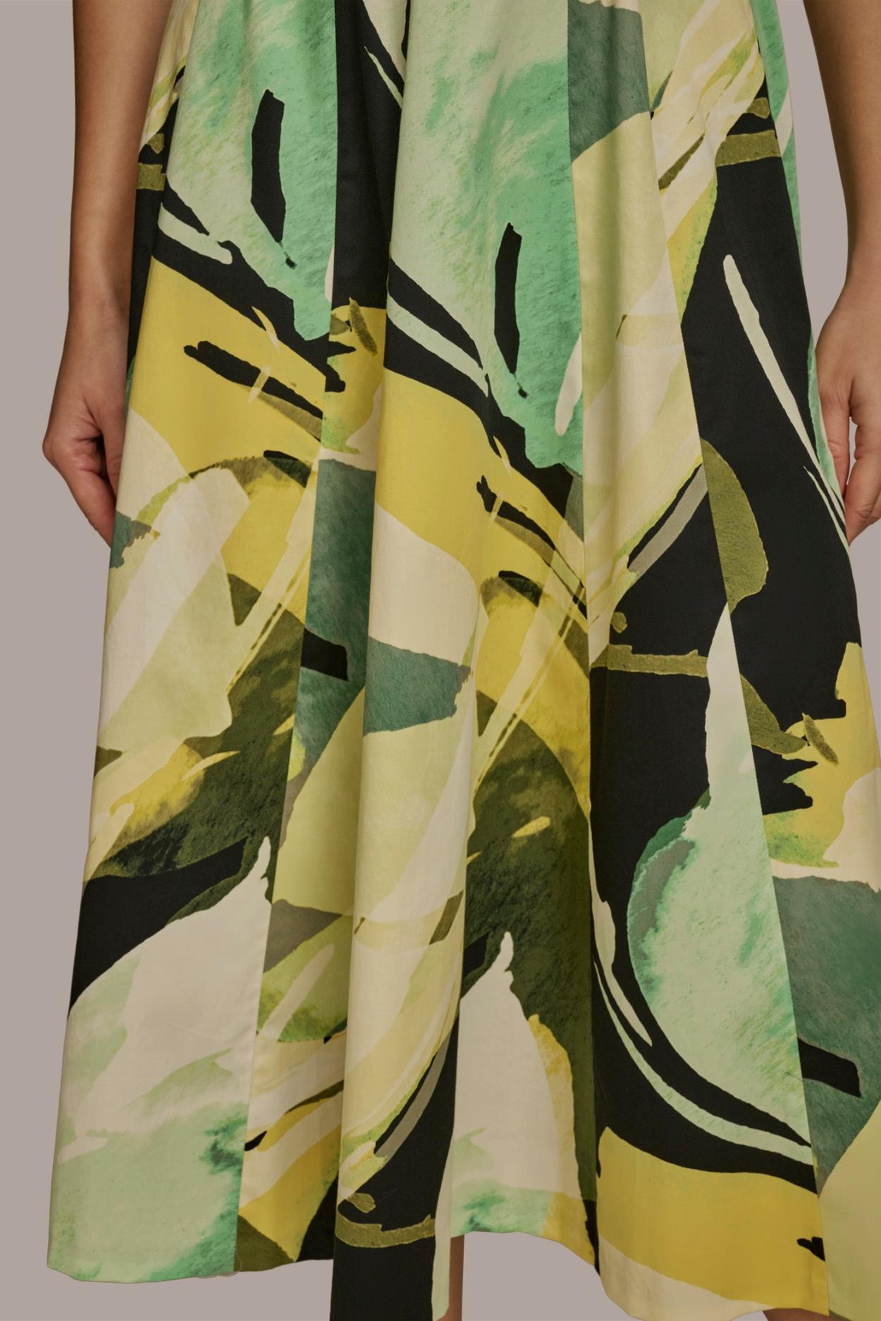 Donna Karan Dresses And Jumpsuits | Women ABSTRACT MIDI FIT AND FLARE DRESS Black