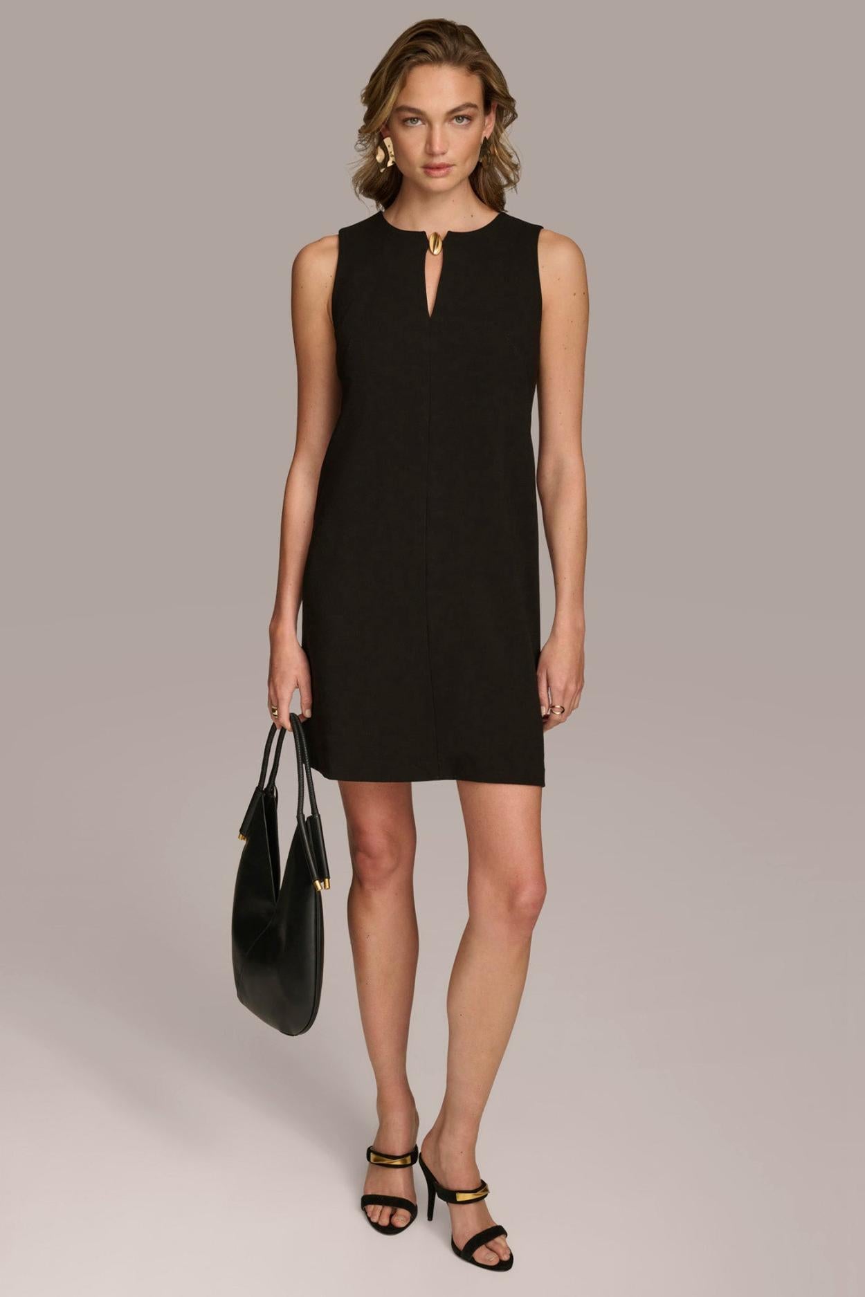 Donna Karan Dresses And Jumpsuits | Women ALINE DRESS WITH KEYHOLE Black