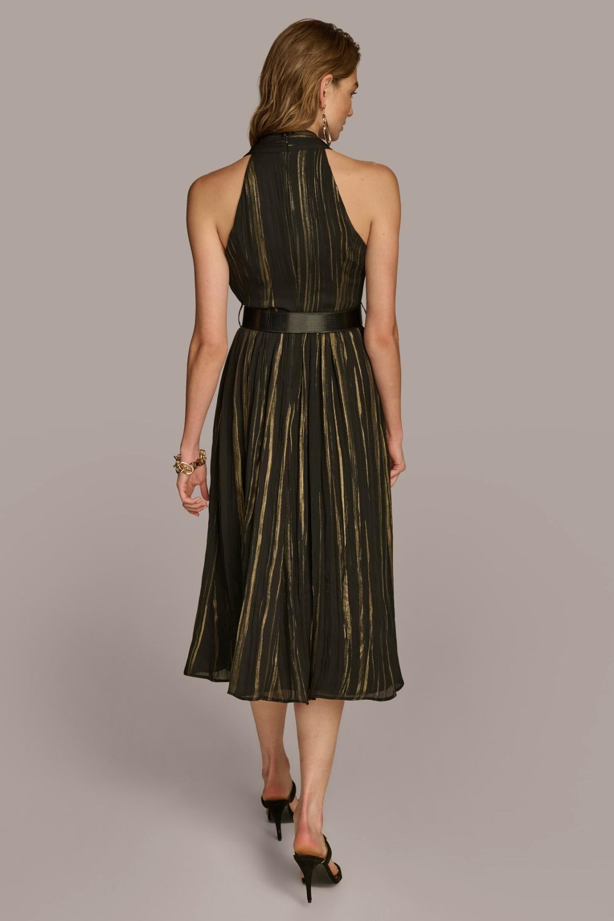 Donna Karan Dresses And Jumpsuits | Women CHIFFON V NECK A LINE WITH BELT Black
