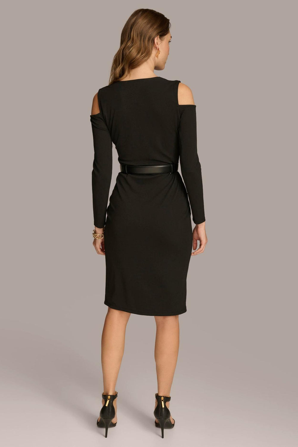 Donna Karan Dresses And Jumpsuits | Women COLD SHOULDER DRESS WITH CHAIN BELT Black