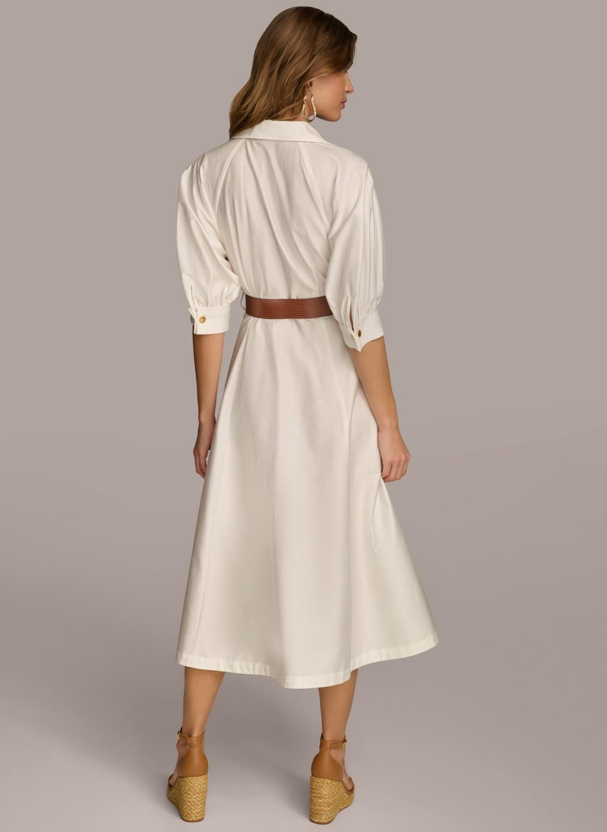 Donna Karan Dresses And Jumpsuits | Women COTTON SHIRT DRESS Cream