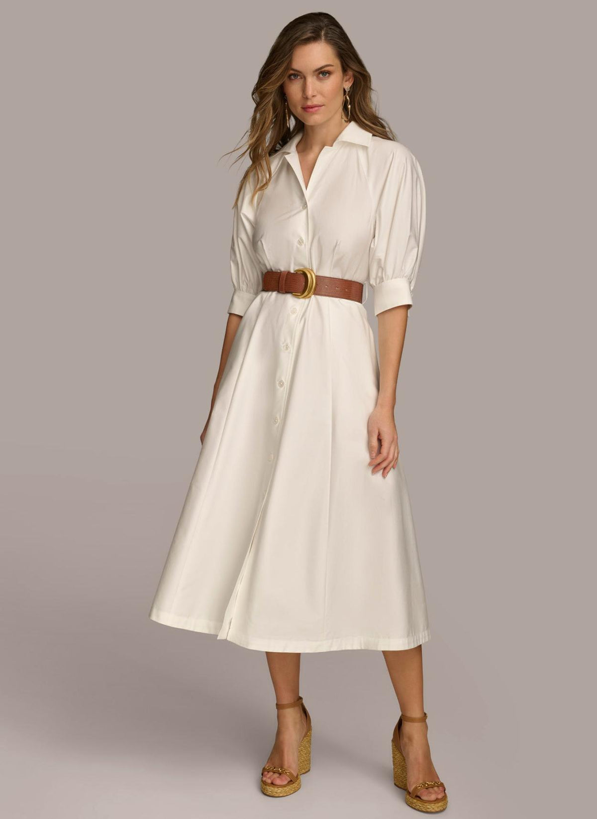 Donna Karan Dresses And Jumpsuits | Women COTTON SHIRT DRESS Cream
