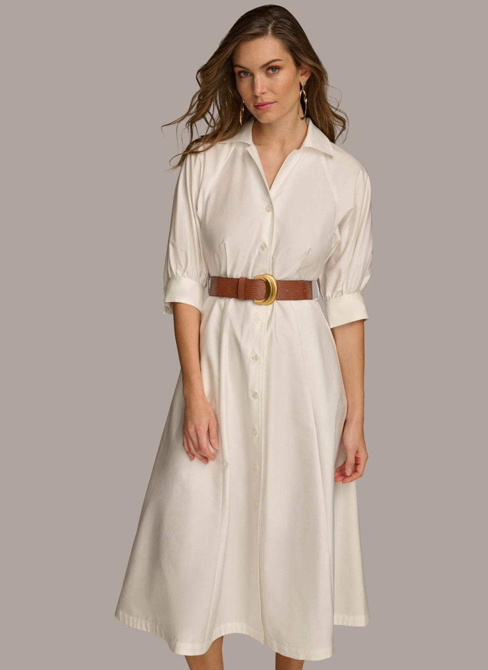 Donna Karan Dresses And Jumpsuits | Women COTTON SHIRT DRESS Cream