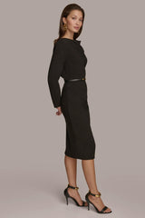 Donna Karan Dresses And Jumpsuits | Women COWL NECK BAR BELT DRESS Black