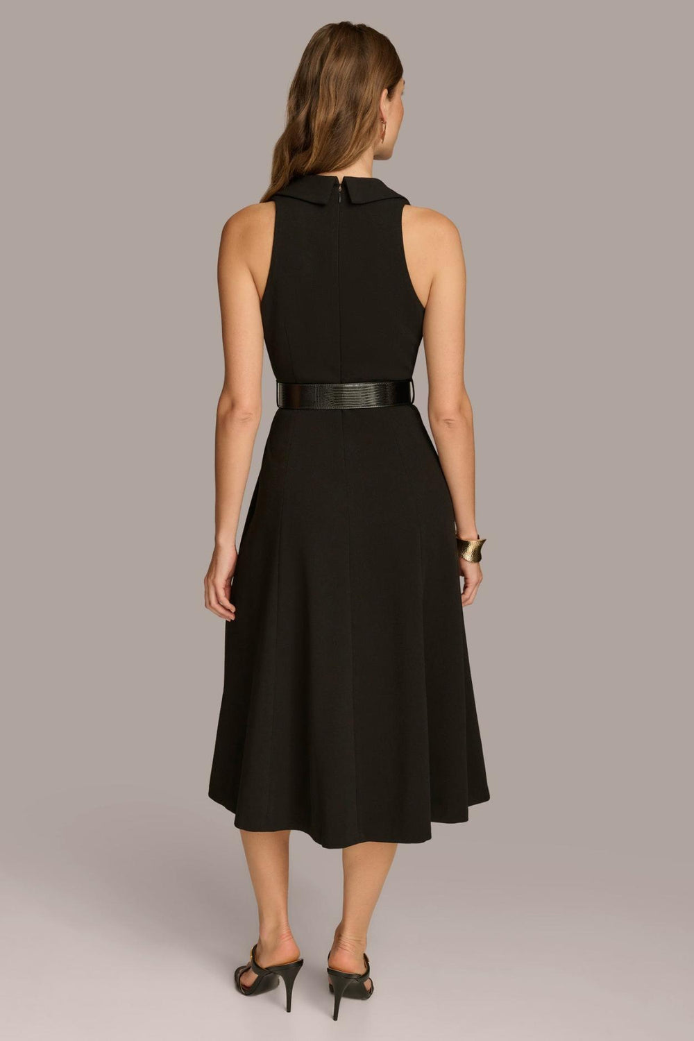 Donna Karan Dresses And Jumpsuits | Women CREPE FIT AND FLARE DRESS WITH BELT Black