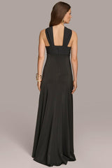Donna Karan Dresses And Jumpsuits | Women CRISS CROSS HALTER A-LINE GOWN Black