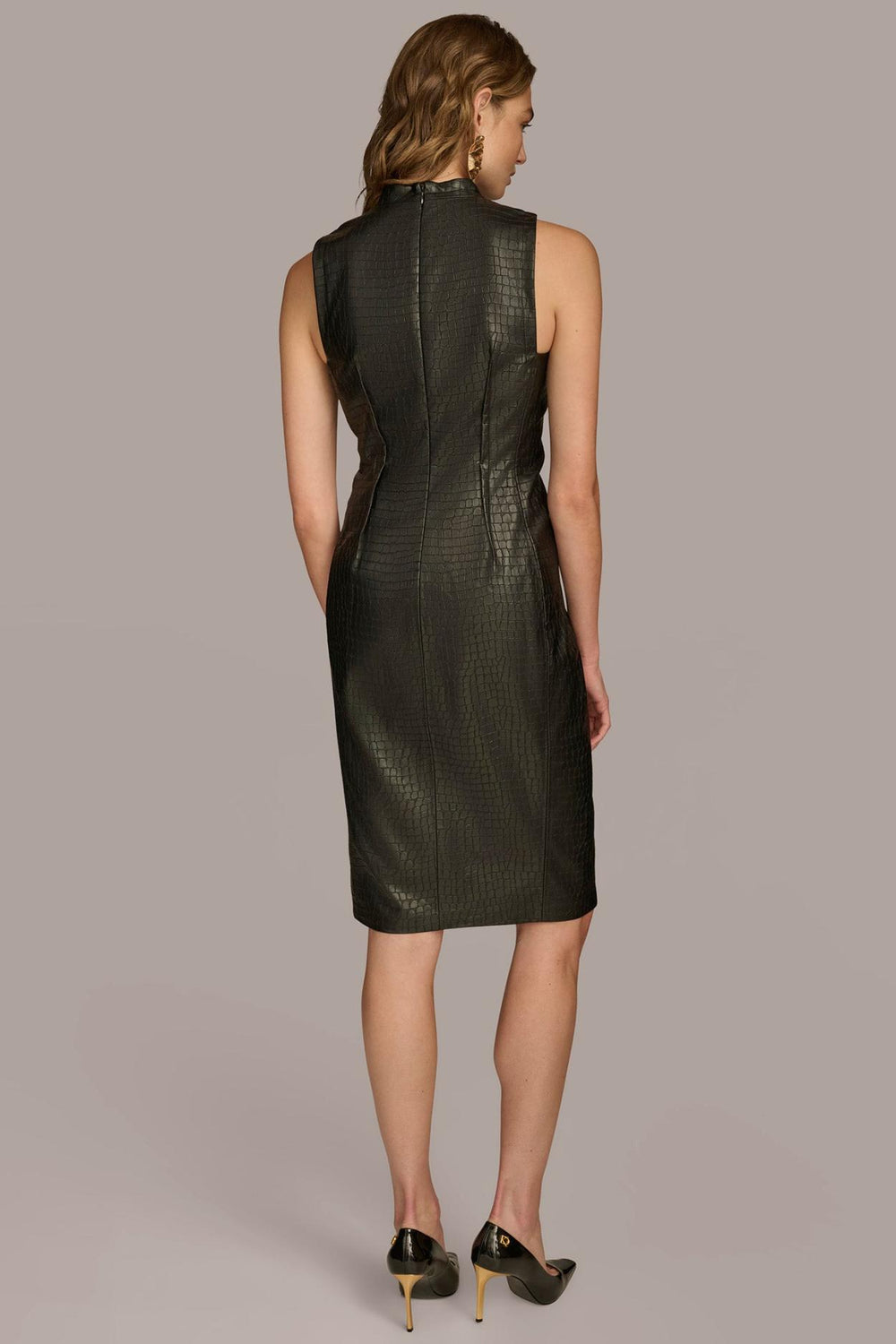 Donna Karan Dresses And Jumpsuits | Women FAUX LEATHER SHEATH DRESS Black
