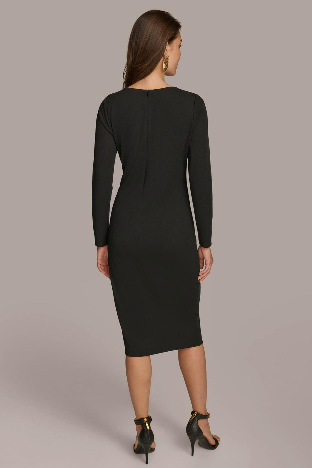 Donna Karan Dresses And Jumpsuits | Women FITTED MIDI DRESS WITH BRUSHED HARDWARE DETAIL Black