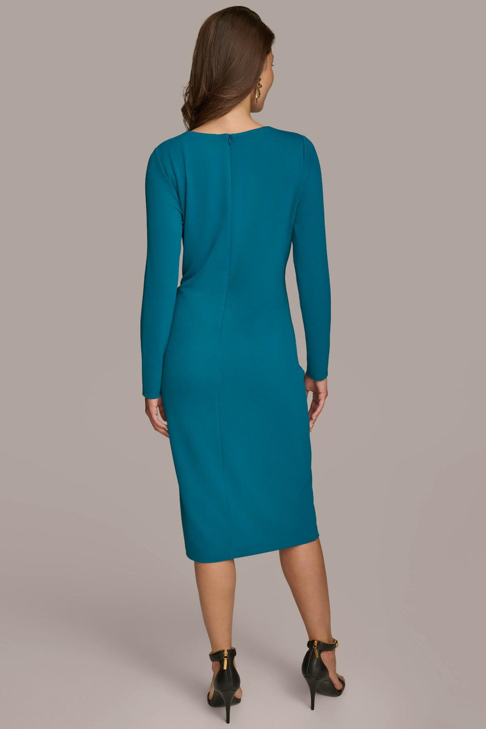 Donna Karan Dresses And Jumpsuits | Women FITTED MIDI DRESS WITH BRUSHED HARDWARE DETAIL Empire Teal