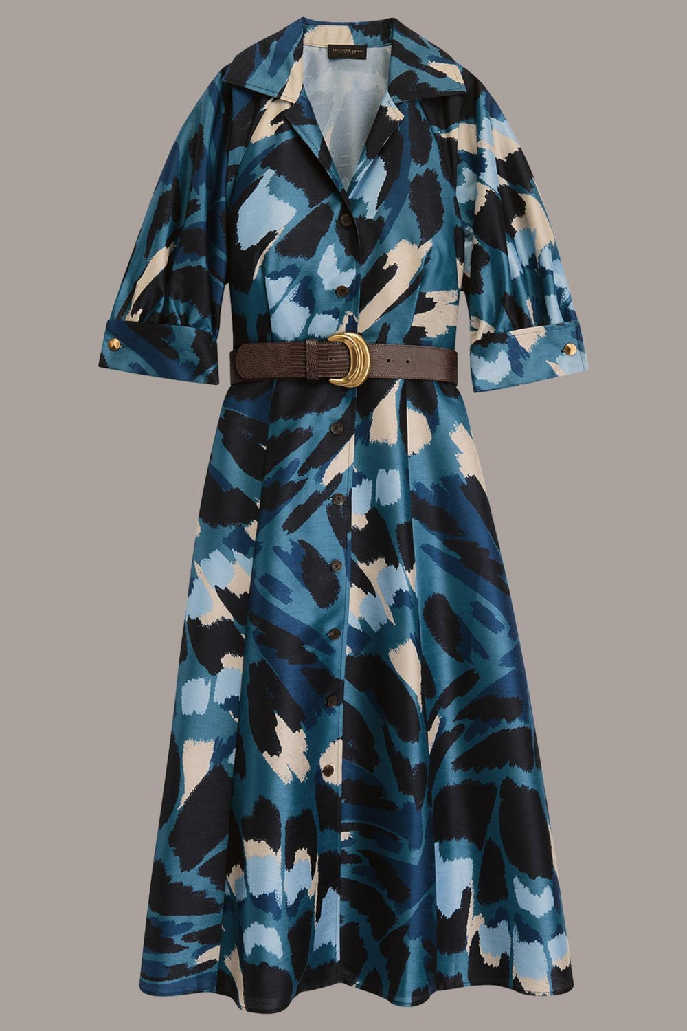 Donna Karan Dresses And Jumpsuits | Women FLORAL PRINT A LINE MIDI SHIRT DRESS Horizon Multi