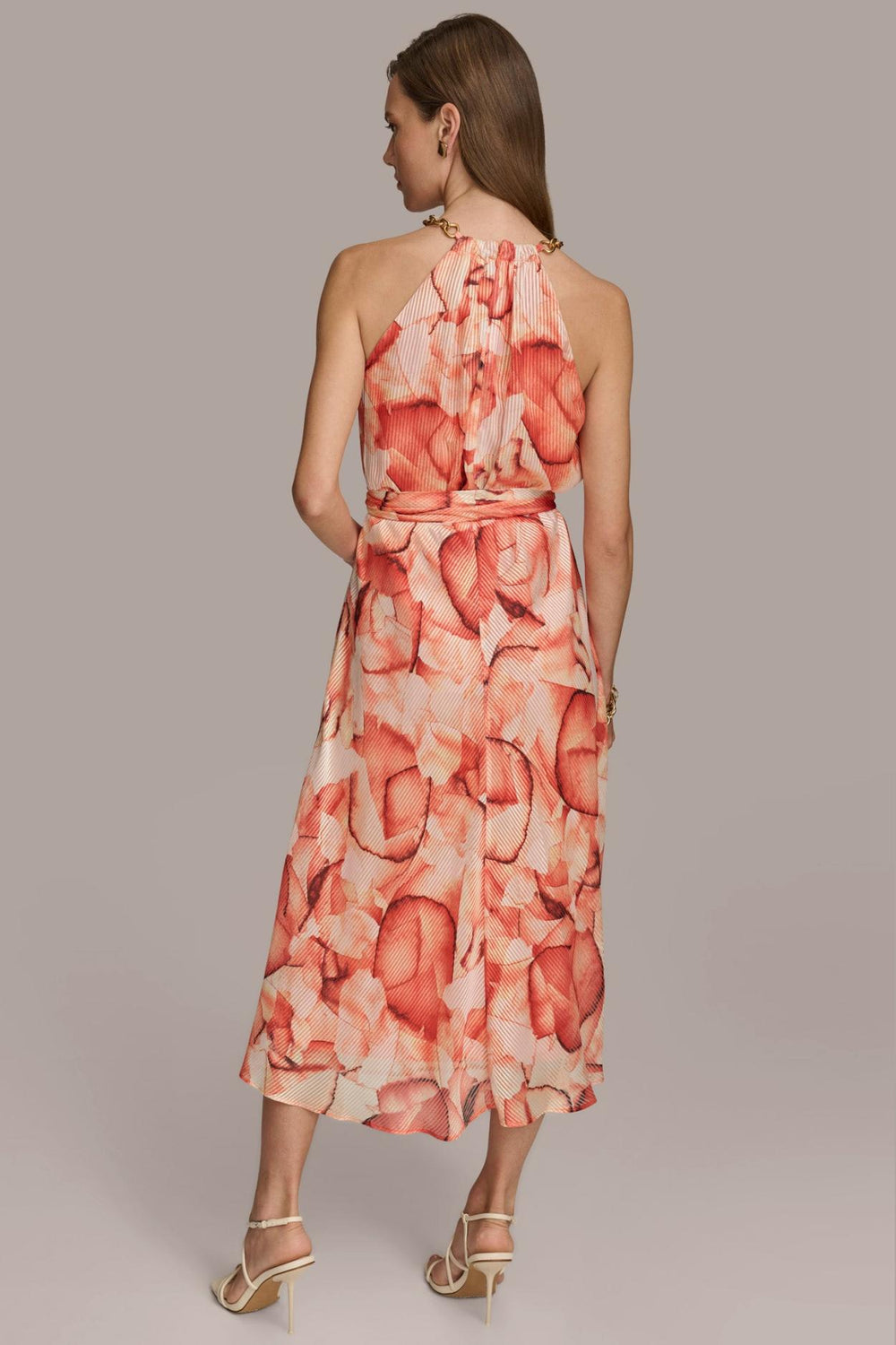Donna Karan Dresses And Jumpsuits | Women HALTER CHAIN NECK A-LINE DRESS Terracotta Multi