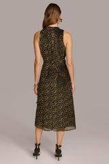 Donna Karan Dresses And Jumpsuits | Women HIGH COWL NECK DRESS Black/gold Multi