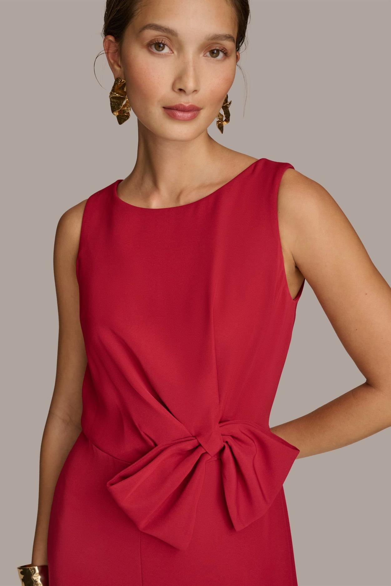 Donna Karan Dresses And Jumpsuits | Women JUMPSUIT WITH SIDE ROUCHED BOW Metropolitan Red
