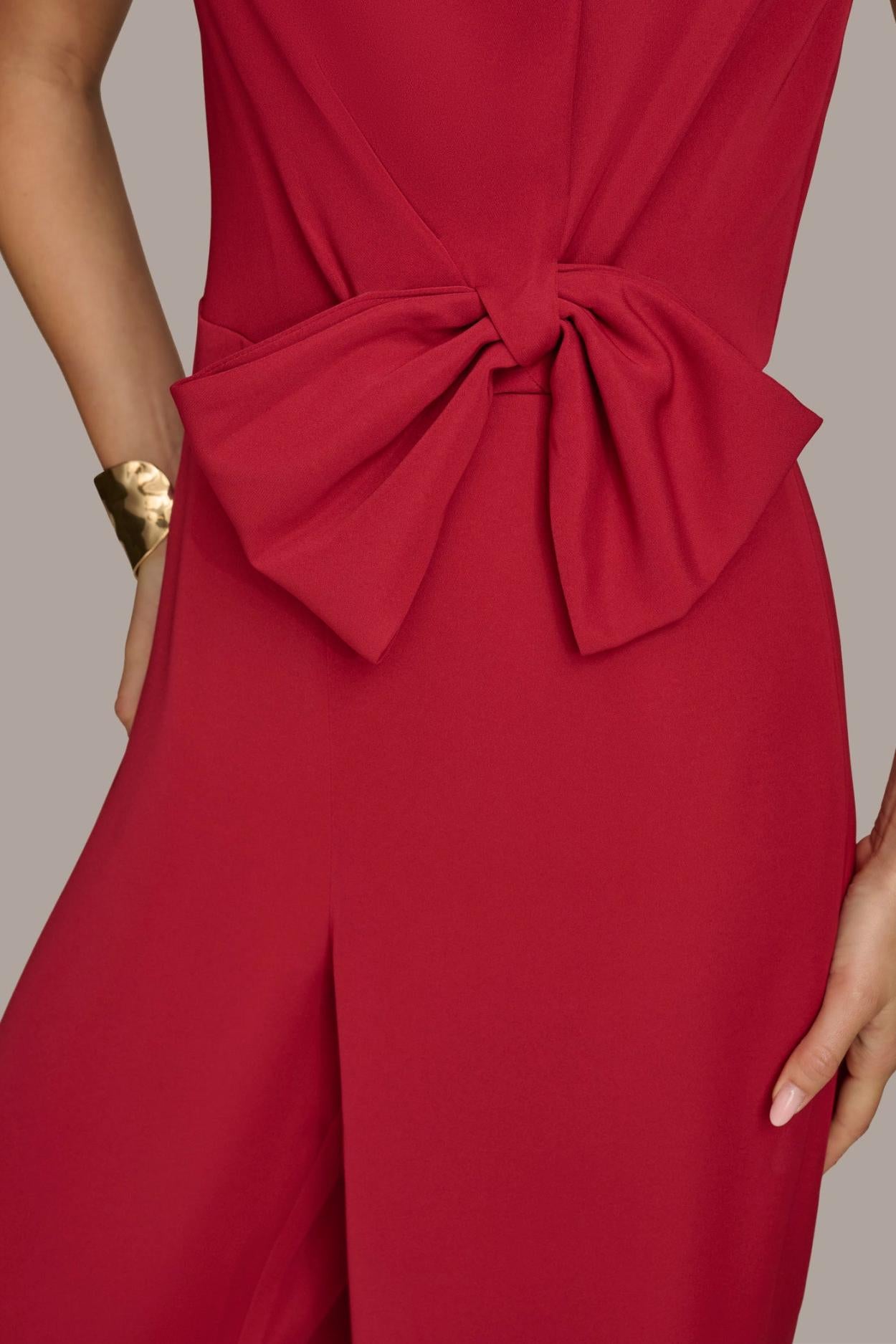 Donna Karan Dresses And Jumpsuits | Women JUMPSUIT WITH SIDE ROUCHED BOW Metropolitan Red