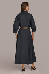 Donna Karan Dresses And Jumpsuits | Women LINEN MIDI SHIRT DRESS Nightfall