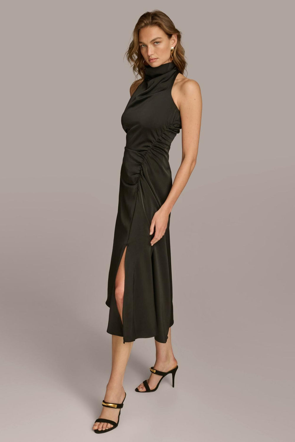 Donna Karan Dresses And Jumpsuits | Women MOCK NECK A LINE MIDI DRESS Black