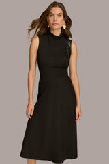 Donna Karan Dresses And Jumpsuits | Women MOCK NECK A LINE MIDI DRESS Black