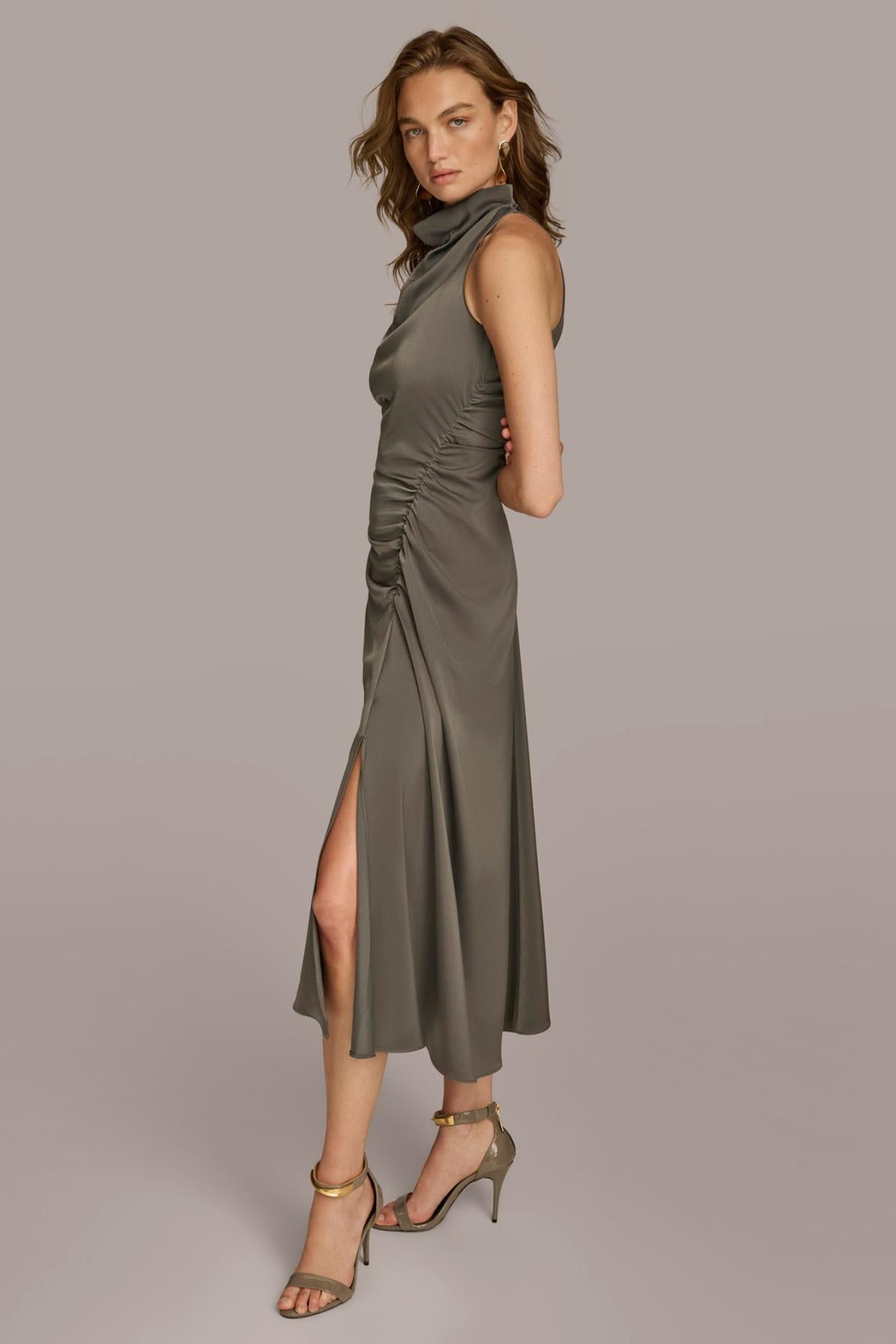 Donna Karan Dresses And Jumpsuits | Women MOCK NECK A LINE MIDI DRESS Iron