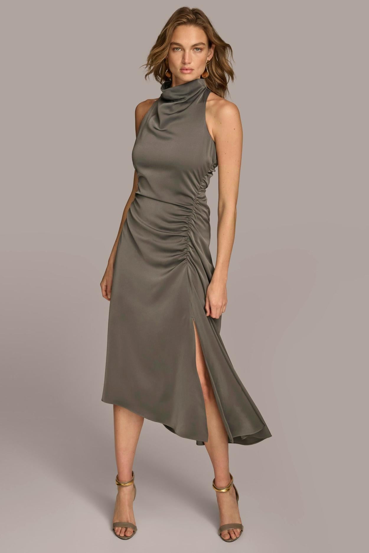 Donna Karan Dresses And Jumpsuits | Women MOCK NECK A LINE MIDI DRESS Iron