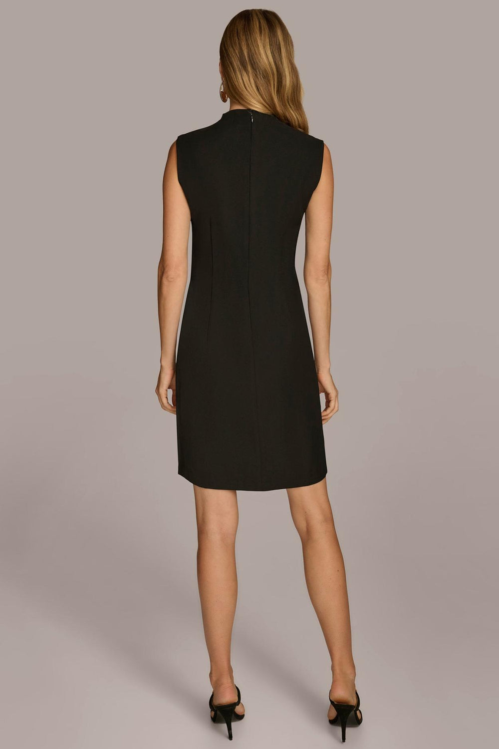 Donna Karan Dresses And Jumpsuits | Women MOCK NECK DRESS WITH SIDE BELT Black