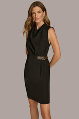 Donna Karan Dresses And Jumpsuits | Women MOCK NECK DRESS WITH SIDE BELT Black