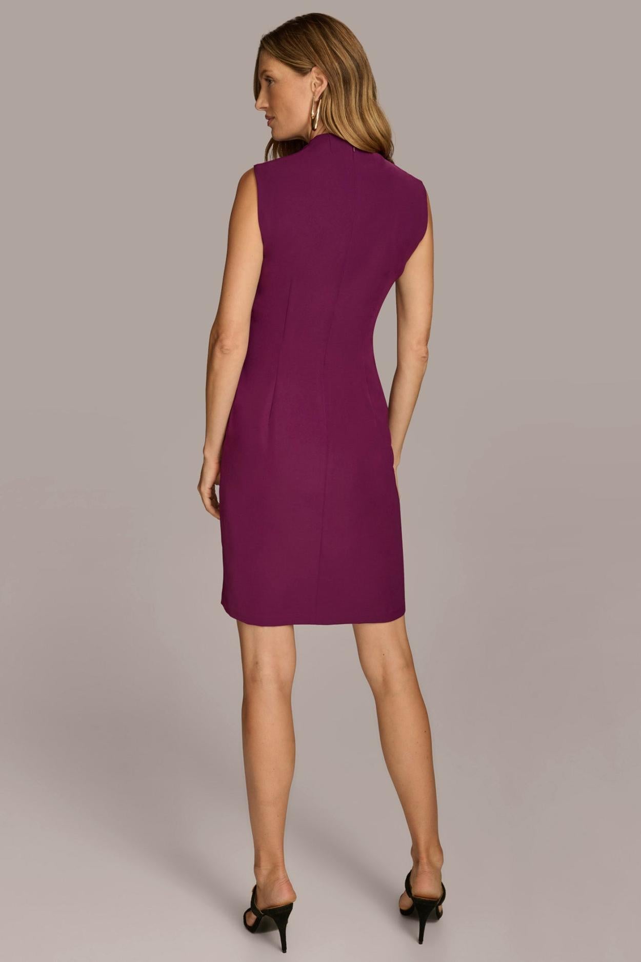 Donna Karan Dresses And Jumpsuits | Women MOCK NECK DRESS WITH SIDE BELT Elderberry