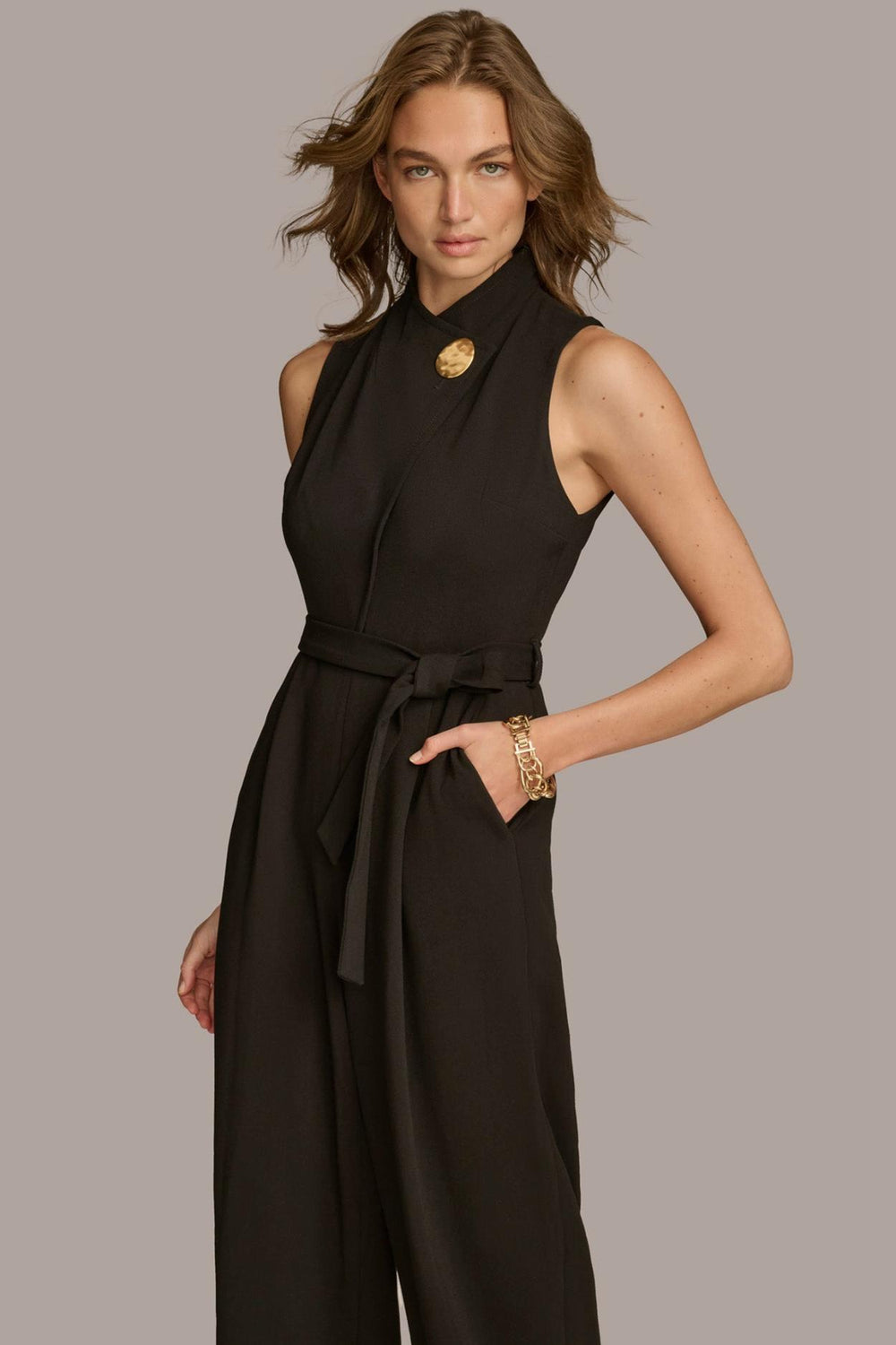 Donna Karan Dresses And Jumpsuits | Women MOCK NECK JUMPSUIT WITH HARDWARE Black