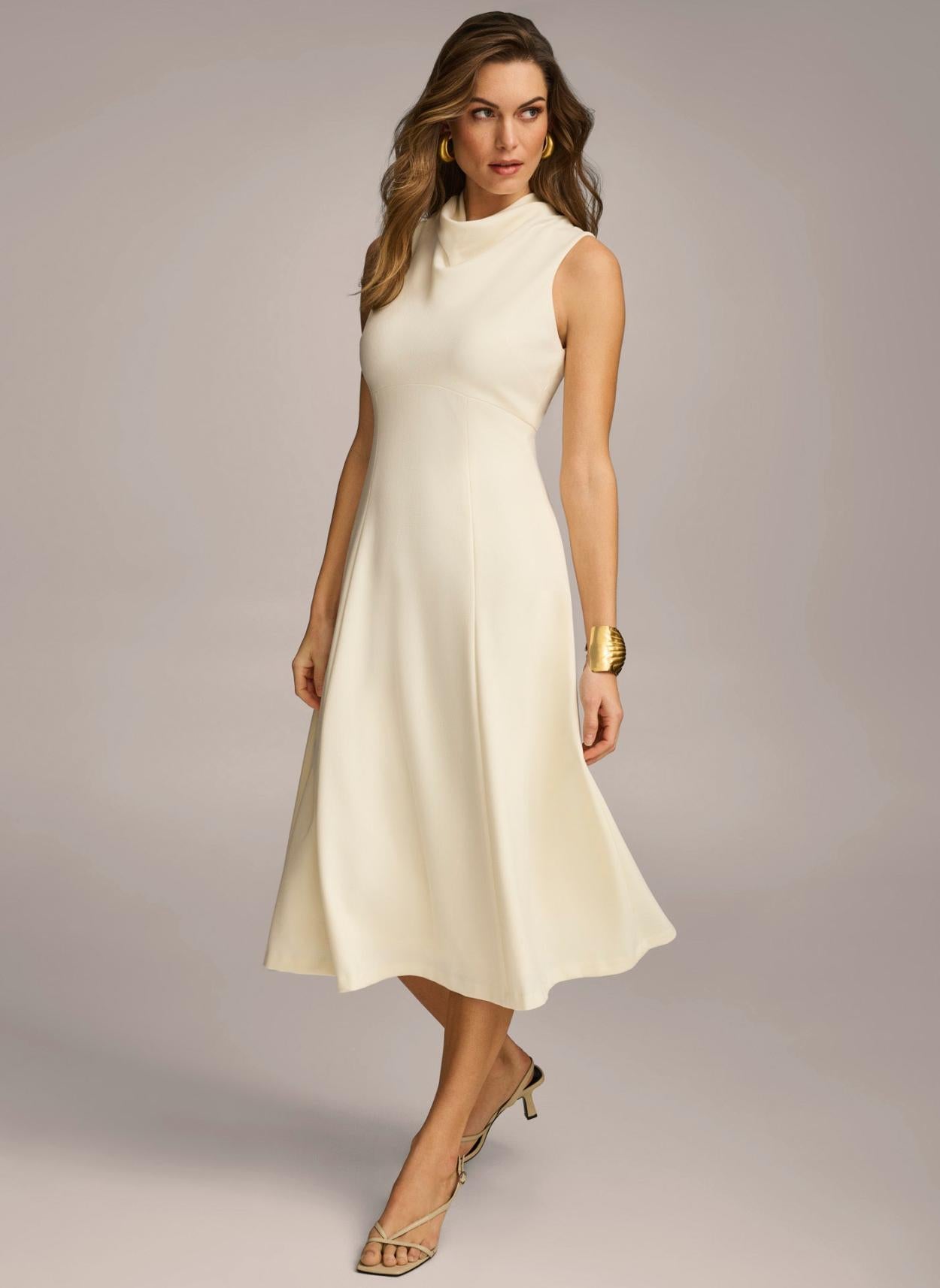 Donna Karan Dresses And Jumpsuits | Women MOCK NECK MIDI Cream