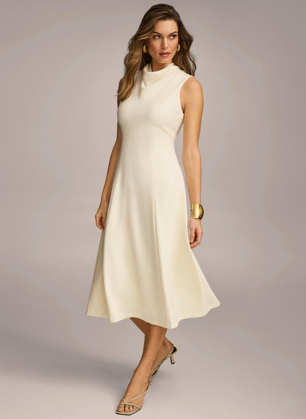 Donna Karan Dresses And Jumpsuits | Women MOCK NECK MIDI Cream