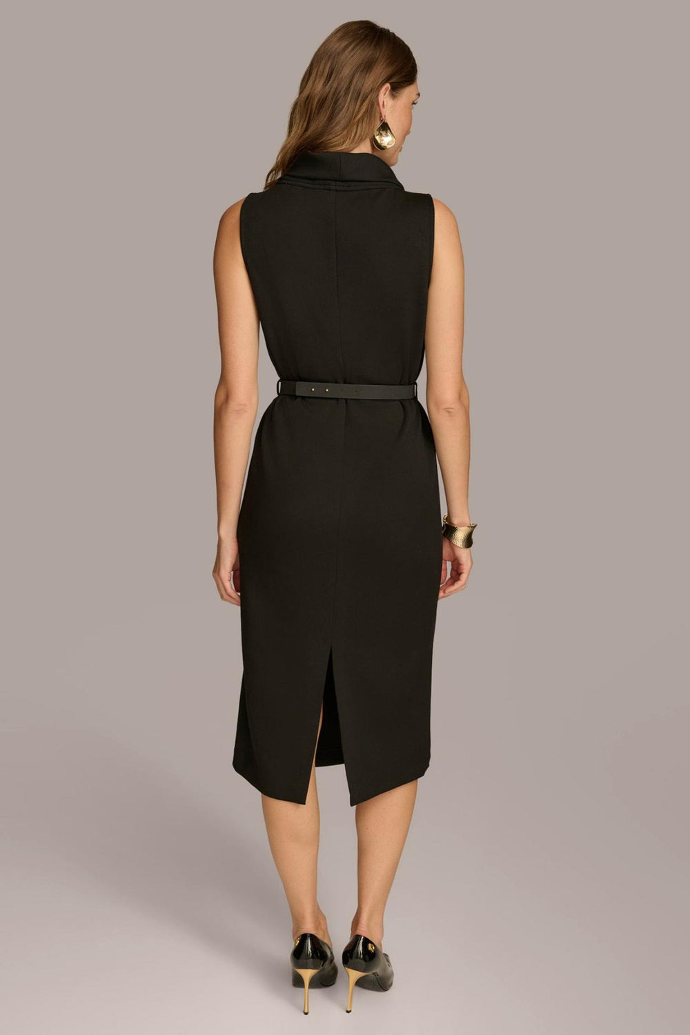 Donna Karan Dresses And Jumpsuits | Women MOCK NECK MIDI DRESS WITH BELT Black