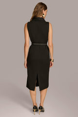 Donna Karan Dresses And Jumpsuits | Women MOCK NECK MIDI DRESS WITH BELT Black