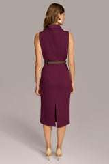 Donna Karan Dresses And Jumpsuits | Women MOCK NECK MIDI DRESS WITH BELT Elderberry